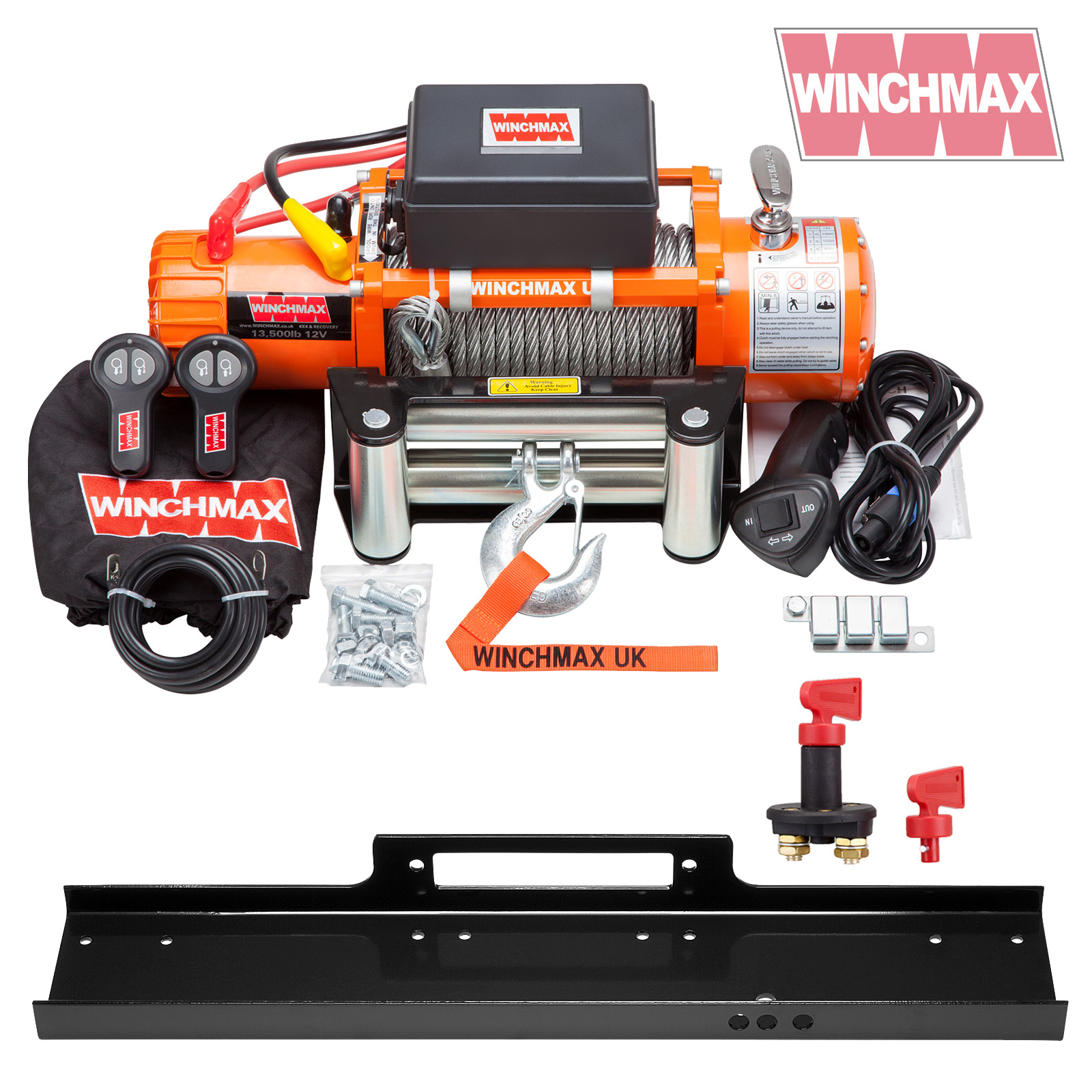ELECTRIC WINCH 13500lb 12V ARMOURLINE ROPE WINCHMAX 4x4/RECOVERY WIRELESS 