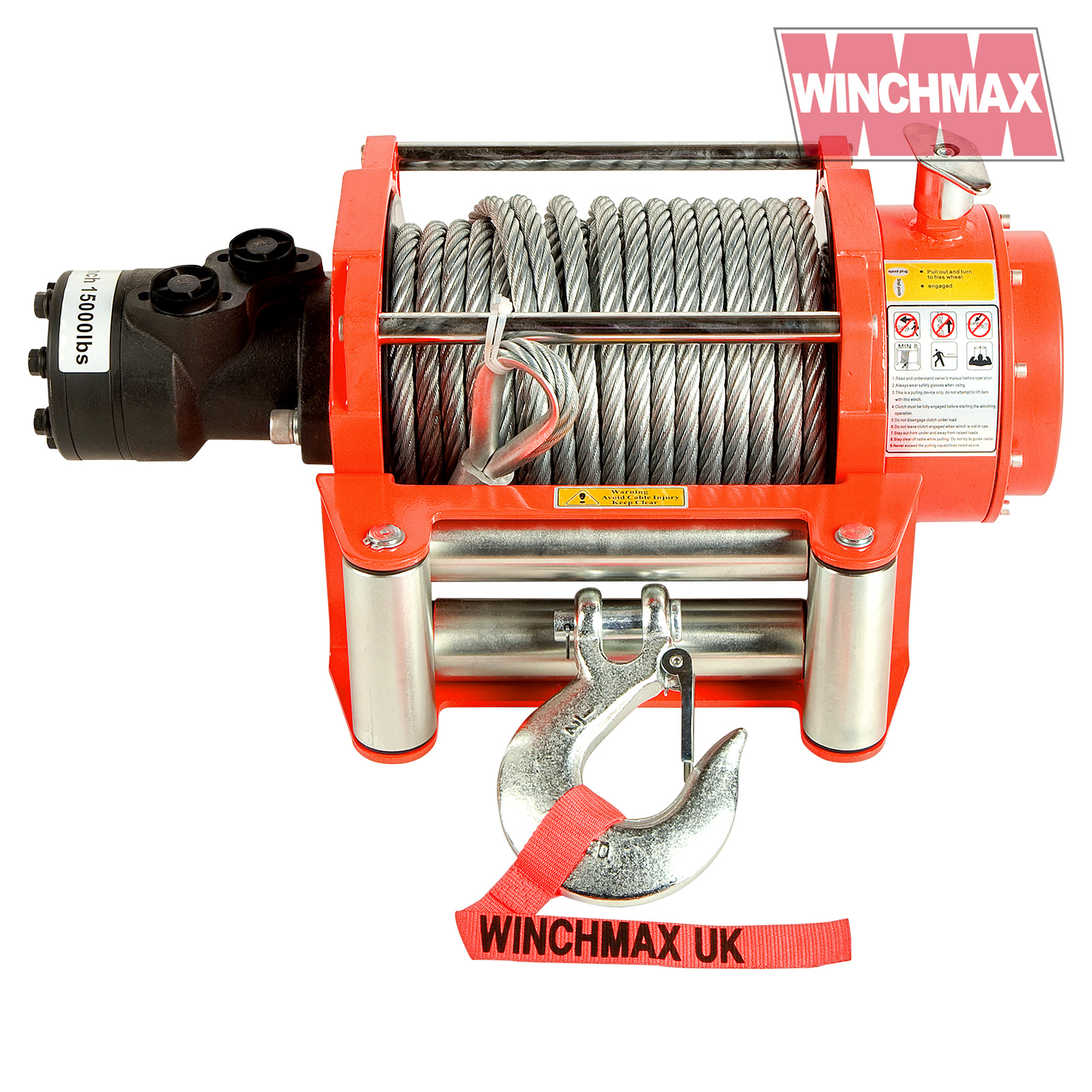 Winchmax 15000lb Hydraulic Winch. Steel Rope