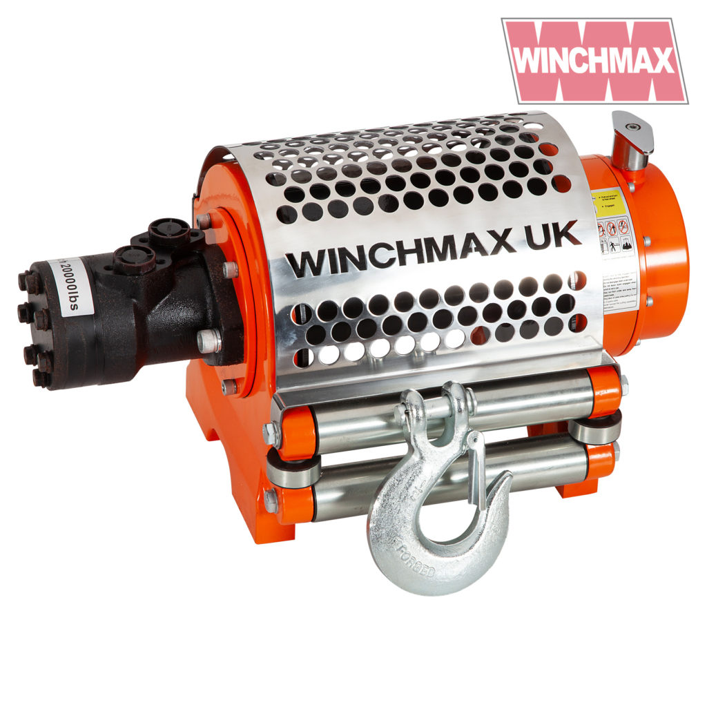 Winchmax 20000lb 'Z' Hydraulic Winch. Steel Rope and Clevis Hook