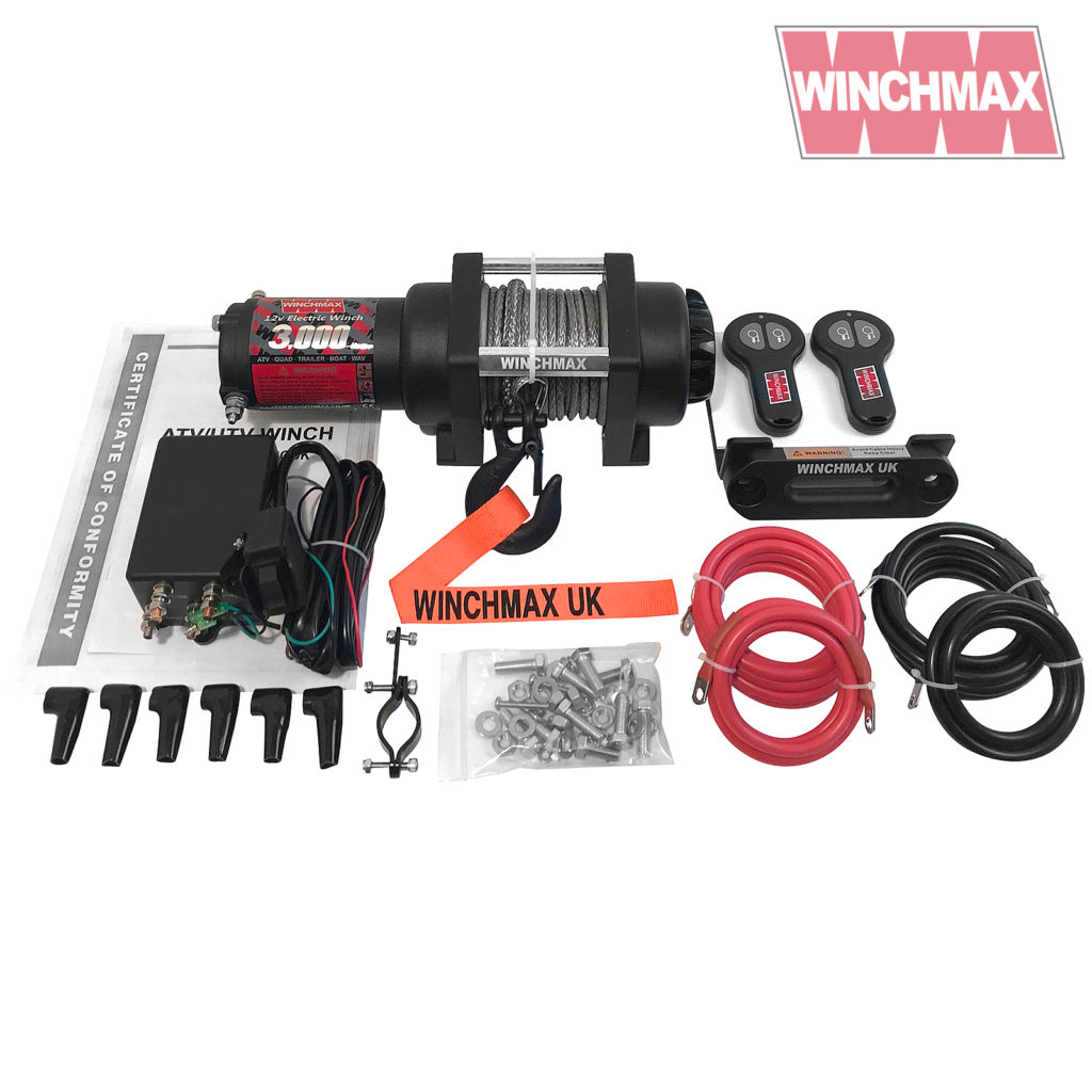 Winchmax 3000lb 12v Military Grade Winch. Dyneema Rope and Remote Controls