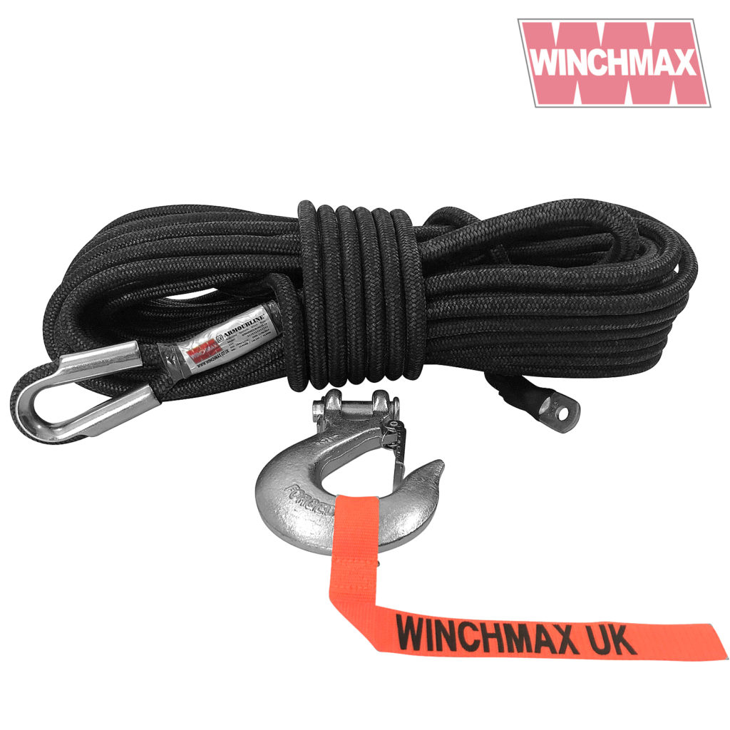 Winchmax Armourline Rope 25m x 12mm and Clevis Hook