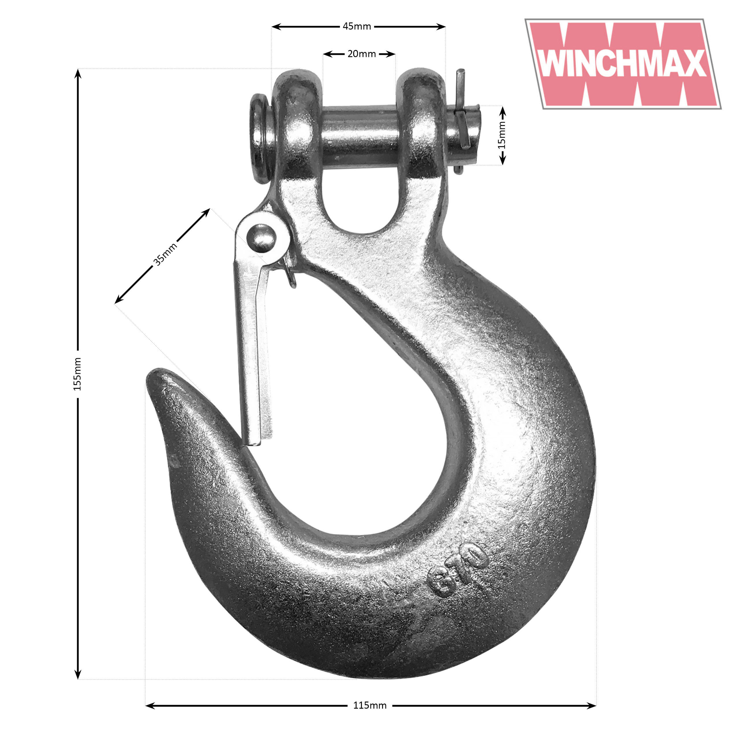 Winchmax 1/2 Inch Clevis Hook