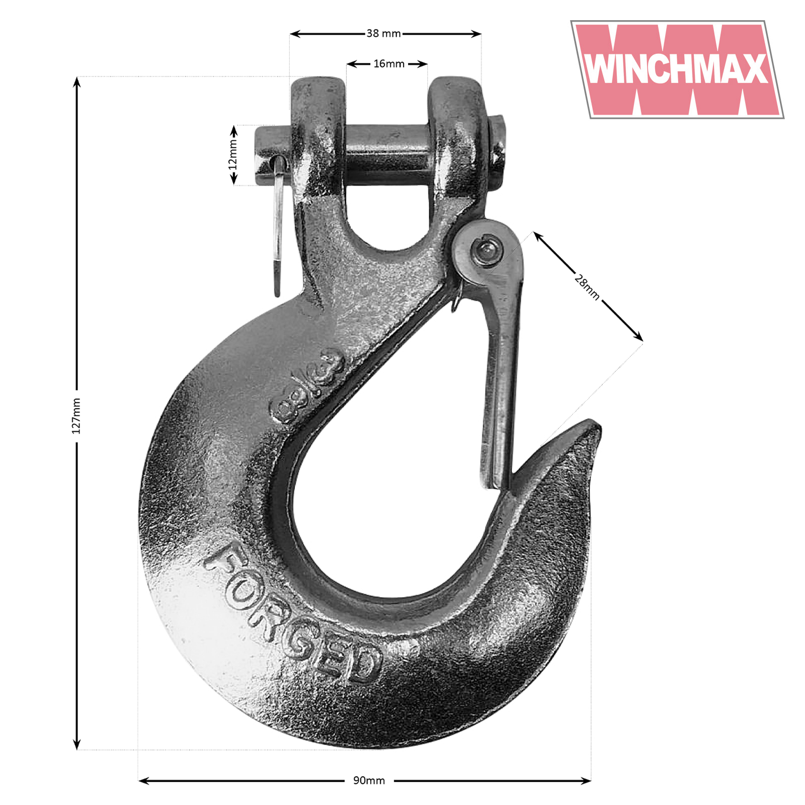 Winchmax 3/8 inch Clevis Hook Spec