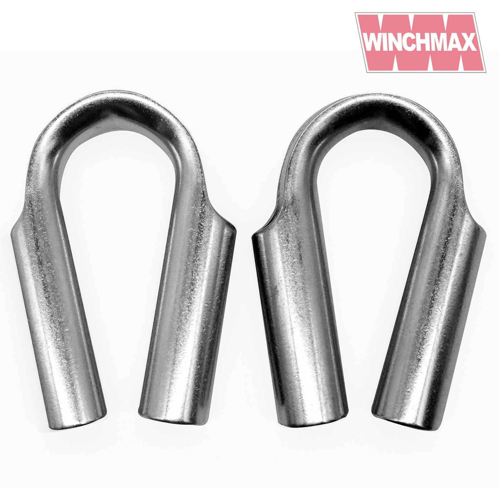 Pack of 2 Ranger 12MM 1/2 Stainless Steel Rope Tube Thimble with Gusset for 3/8 or 1/2 Wire or Synthetic Winch Rope by Ultranger Diameter of 