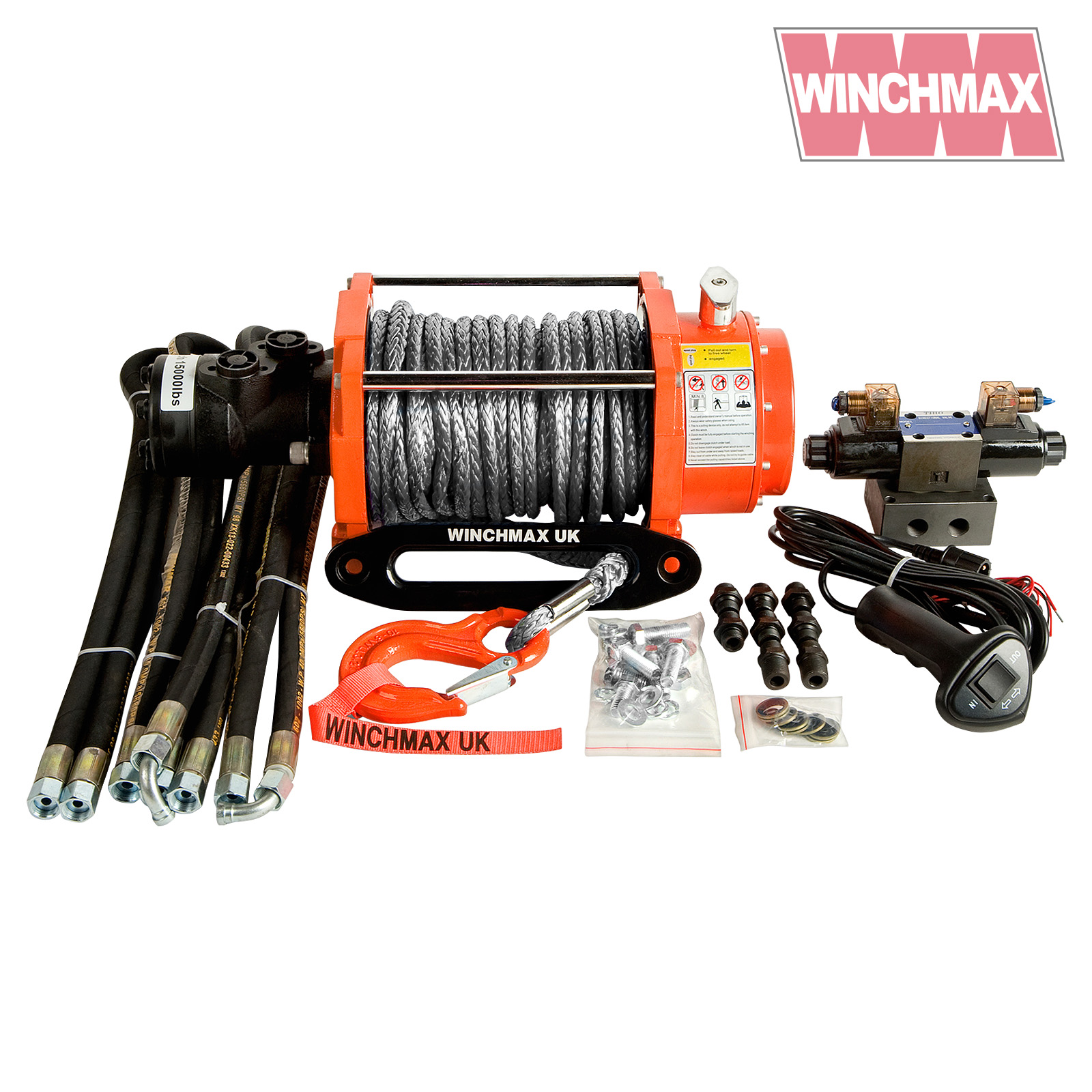 Winchmax 10000lb Hydraulic Winch with Dyneema Rope and Full Control System