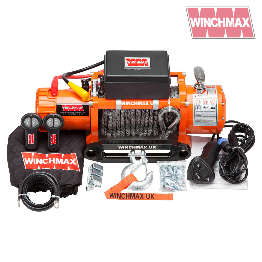 Winchmax 13500lb 12v Winch. Dyneema Rope. Twin Wireless Remote Controls