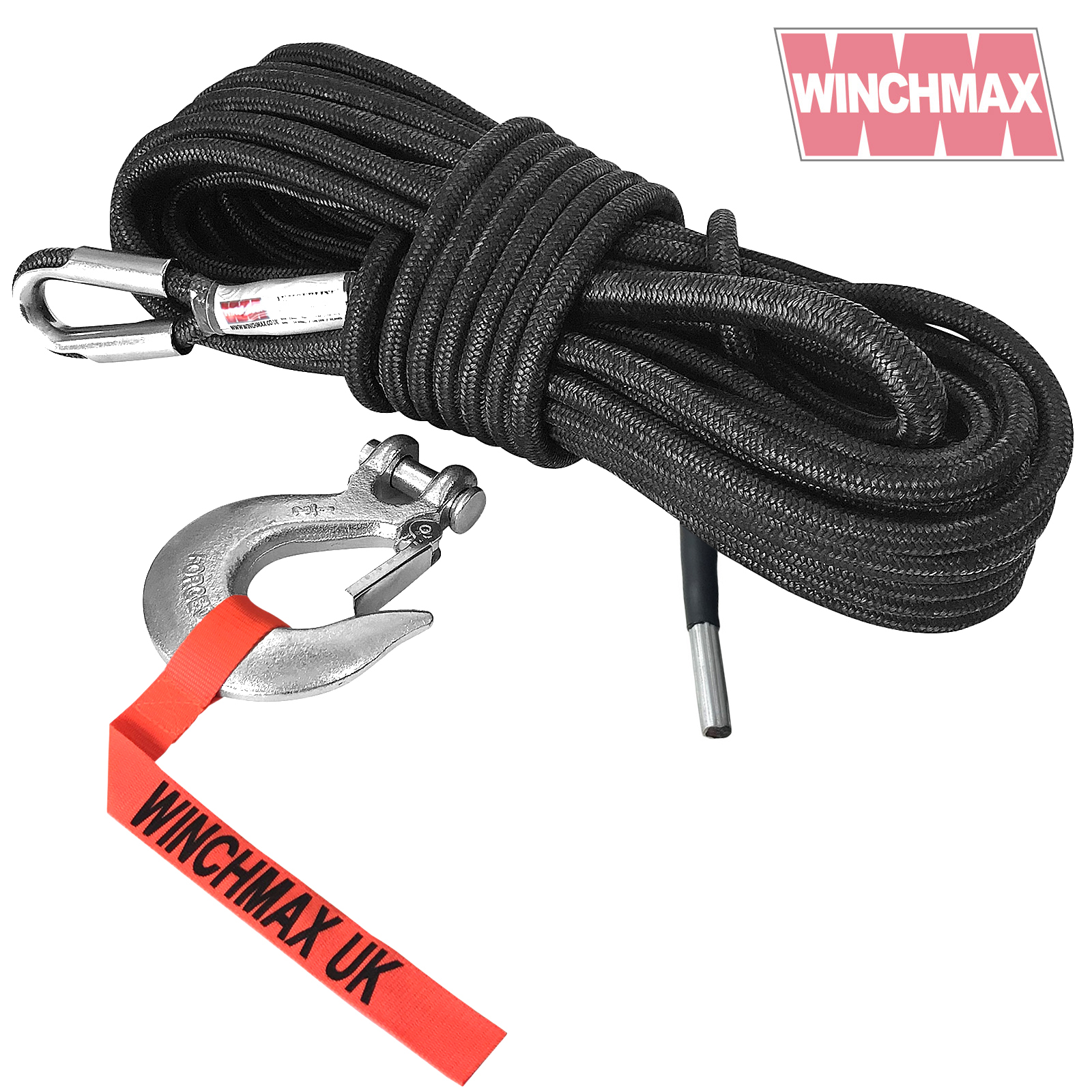 Armourline Synthetic Rope 20m x 15.5mm, Hole Fix. 1/2 Inch Clevis Hook. -  Winchmax