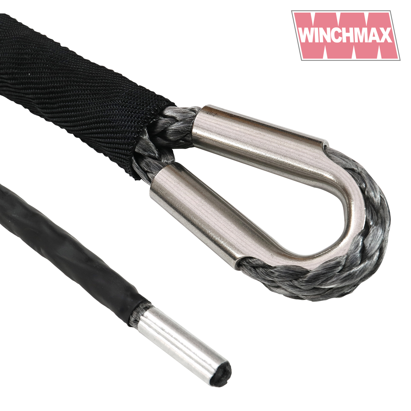 Premium Quality Synthetic Winch Rope 28m x 11mm, Hole Fix. 3/8 Inch  Tactical Hook. - Winchmax