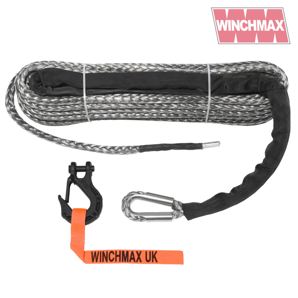 Winchmax 28m x 11mm Synthetic rope with 3/8 inch tactical hook