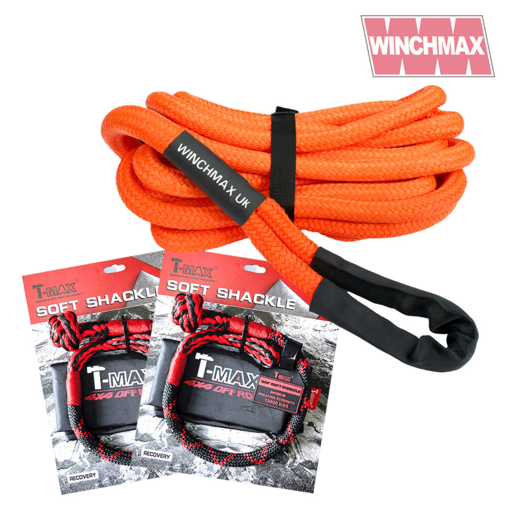 Winchmax 9m Kinetic Recovery Rope and soft shackles